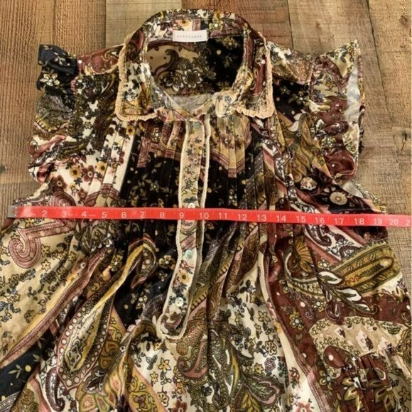 Echo Rose womens size medium tapestry paisley damask button front midi dress - Picture 2 of 11